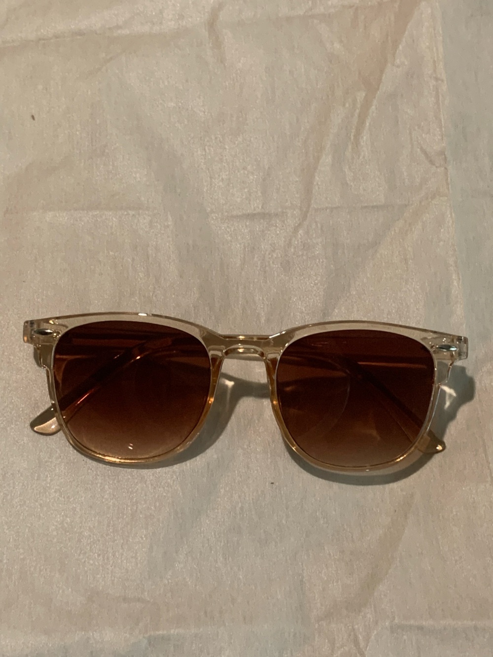 Transparent Frame Sunglasses with Brown Gradient Lenses
